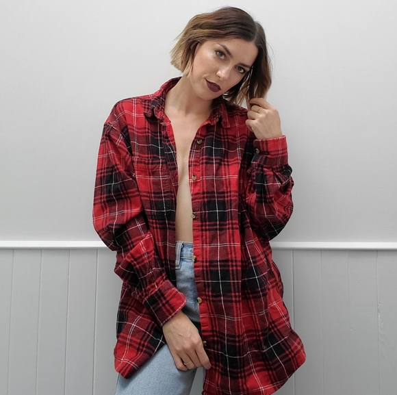 Classic Red and Black Flannel Long Sleeve - Picture 1 of 7